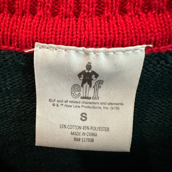 ELF “OMG! Santa!” Green & Red Holiday Ugly Sweater Christmas Party Festive S - Picture 10 of 11